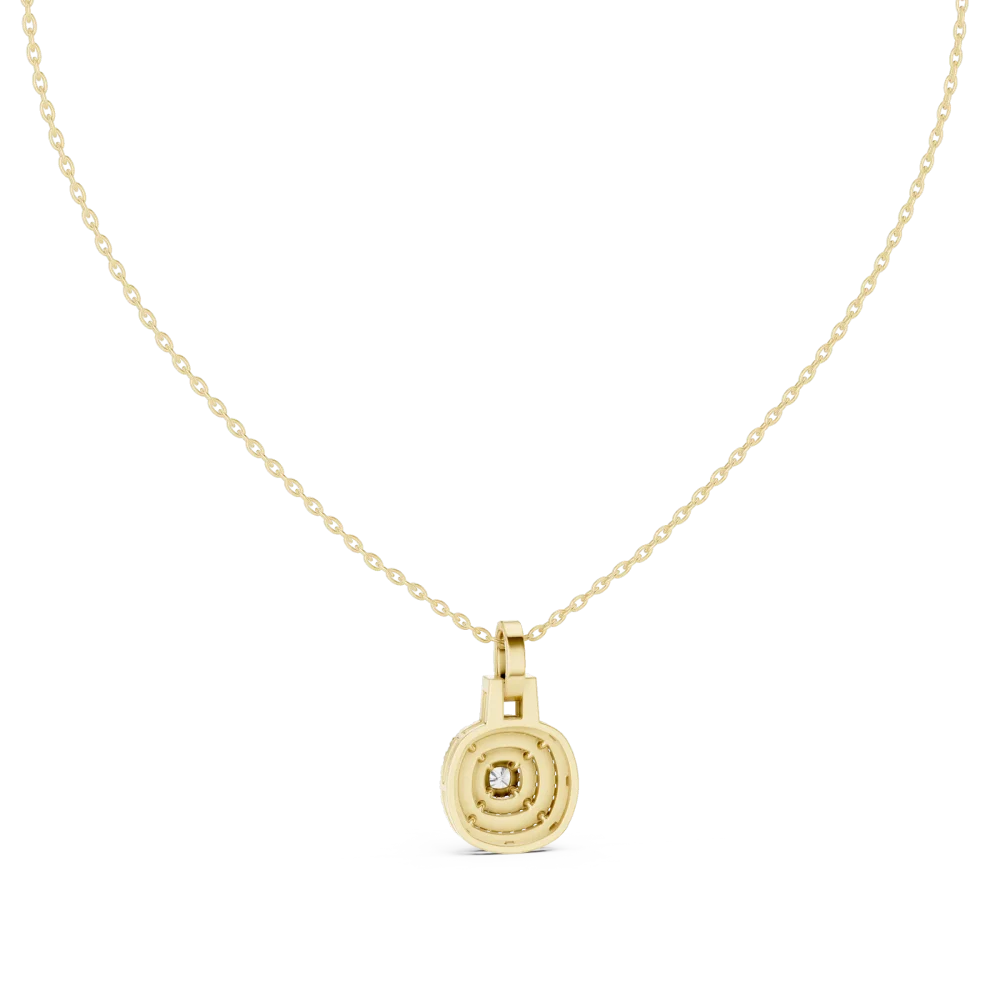 Luminary Cushion and Round Halo Architectural Pendant - Image 4