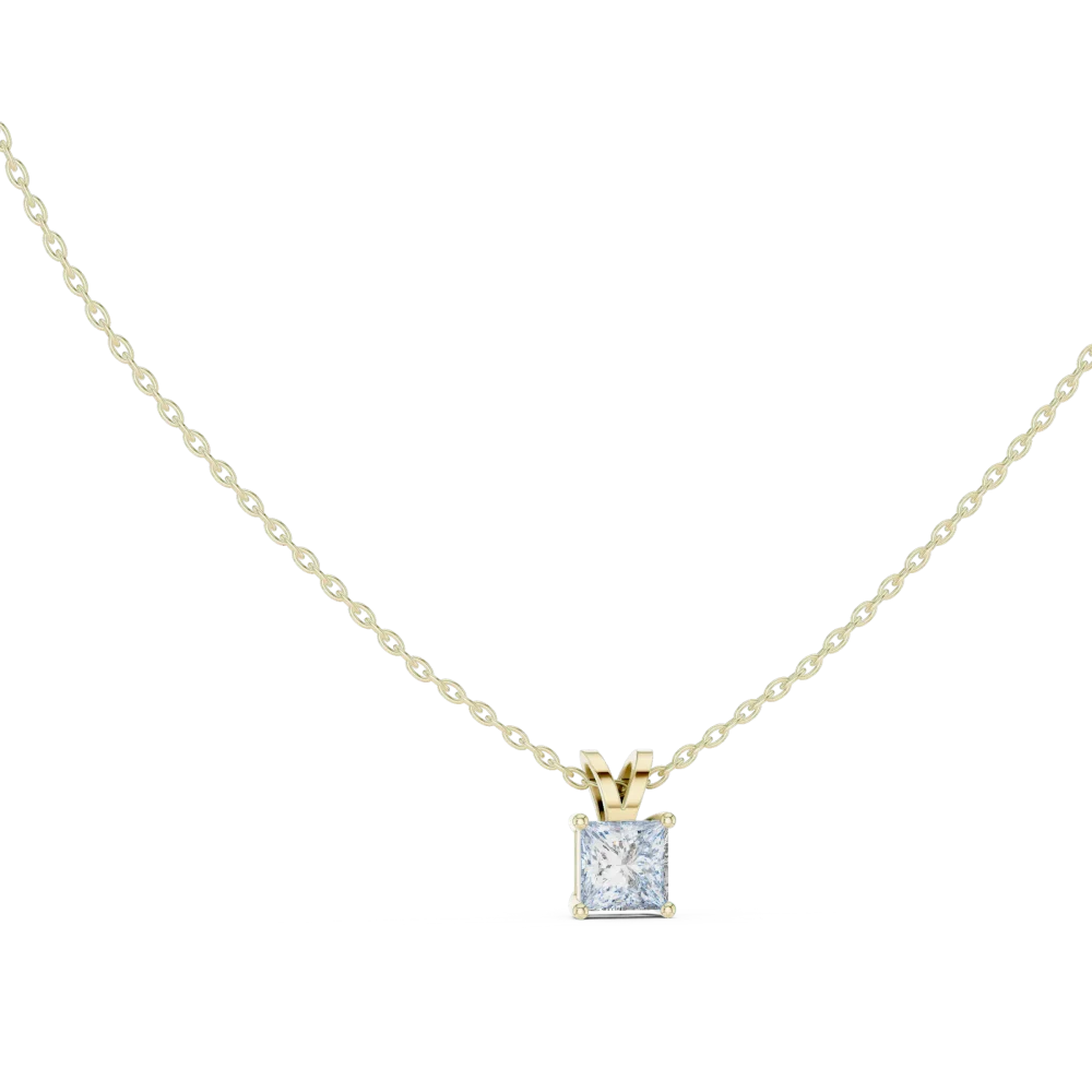 Discover the radiant allure of our princess-cut solitaire pendant. Expertly crafted for brilliance, this modern luxury staple is a must-have. Shop now.