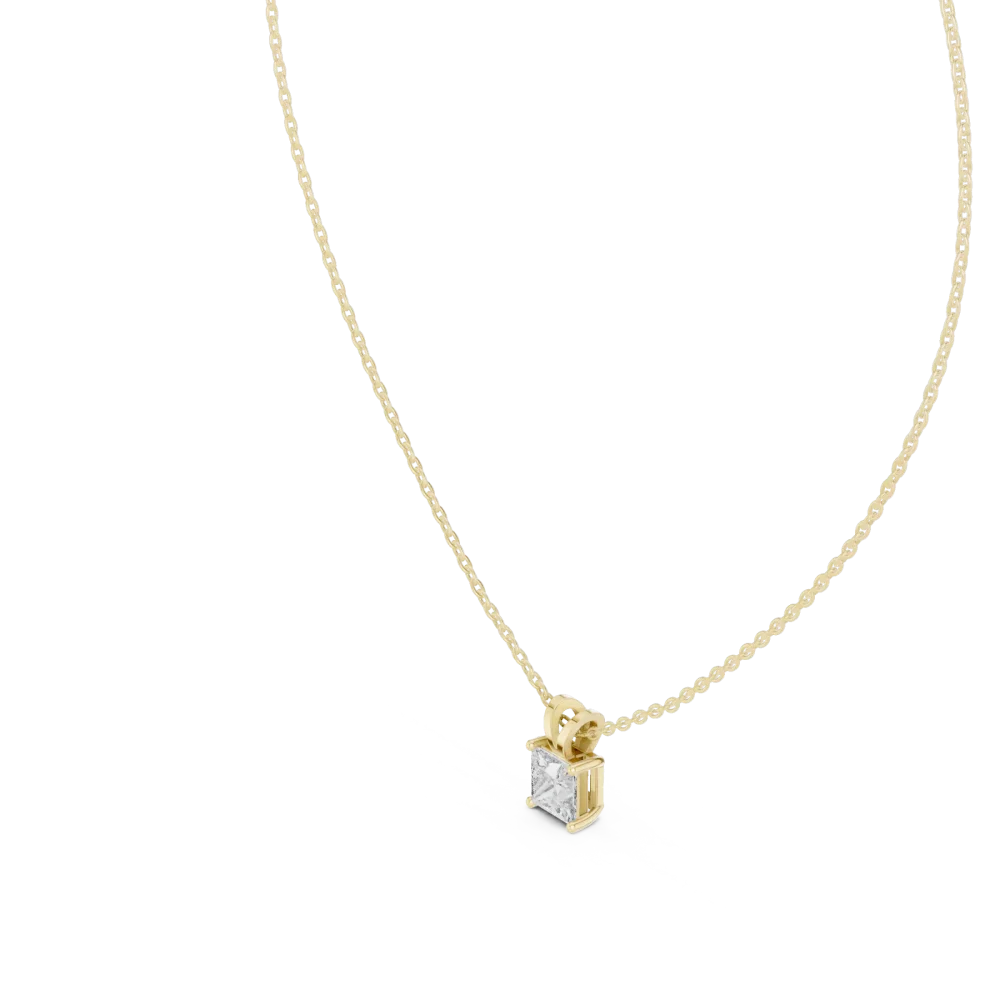 Symmetry Princess Cut Geometric Solitaire Pendant - Image 2