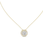 Luminary Round Brilliant Pavé Halo Solitaire Pendant