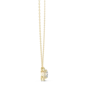 Luminary Round Brilliant Pavé Halo Solitaire Pendant - Image 3