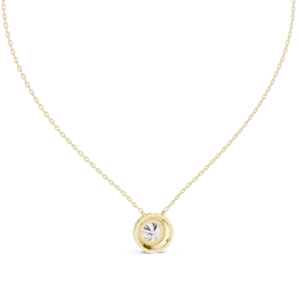 Luminary Round Brilliant Pavé Halo Solitaire Pendant - Image 4