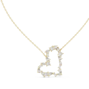 Ethereal Mixed-Cut Multi-Shape Heart Silhouette Pendant