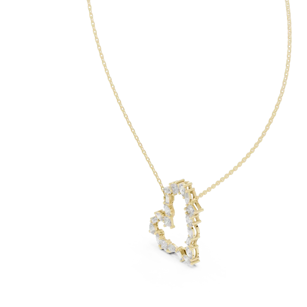 Ethereal Mixed-Cut Multi-Shape Heart Silhouette Pendant - Image 2