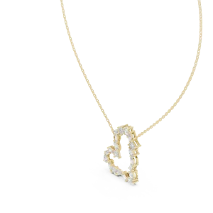 Ethereal Mixed-Cut Multi-Shape Heart Silhouette Pendant - Image 2
