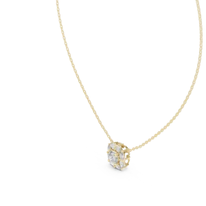 Luminary Cushion and Pear Silhouette Solitaire Pendant - Image 2