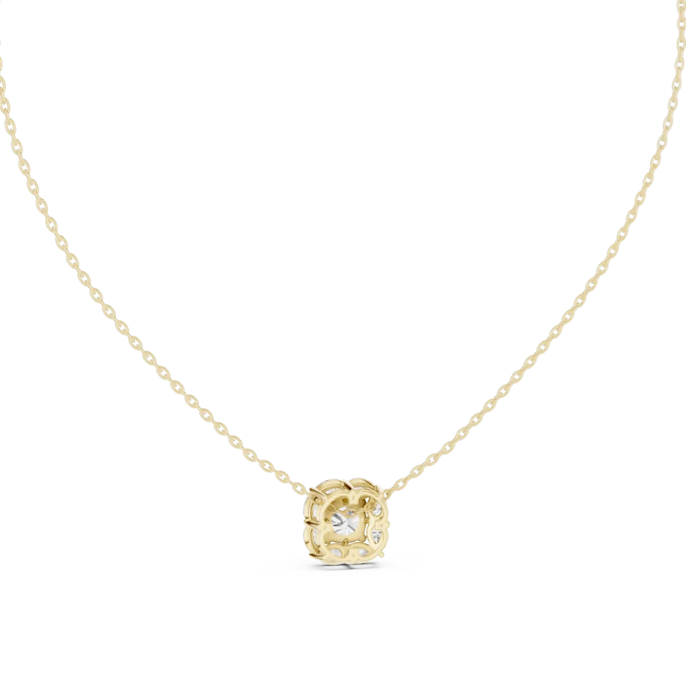 Luminary Cushion and Pear Silhouette Solitaire Pendant - Image 4