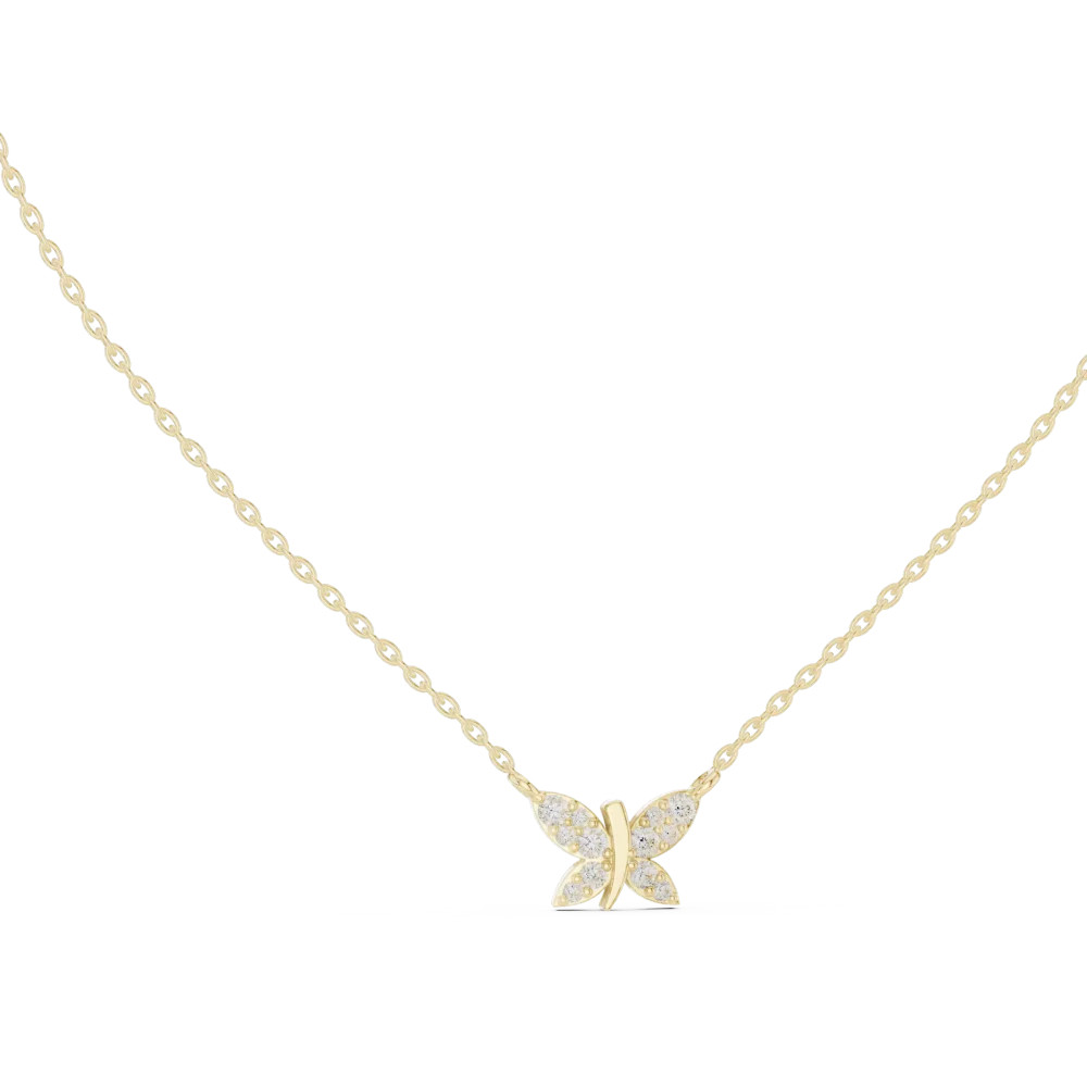 Experience ethereal elegance with our butterfly pendant, featuring brilliant DIAMEUR lab-grown diamonds. A sustainable modern classic. Shop now.