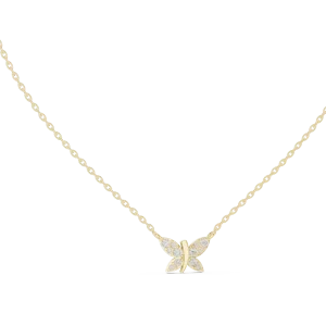 Ethereal Butterfly Pavé-Set Round Brilliant Diamond Pendant
