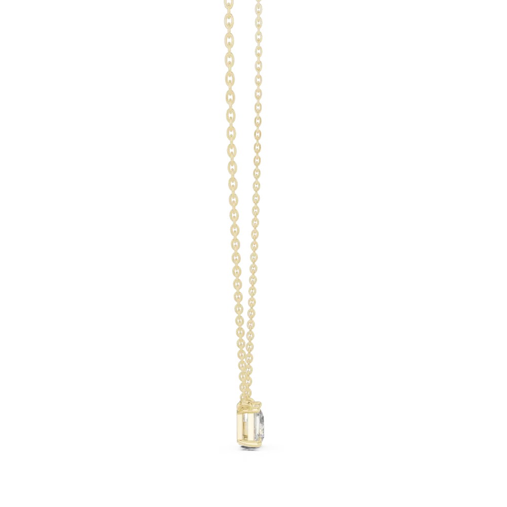 Symmetry Emerald and Pear Cut Dual Stone Solitaire Necklace - Image 3