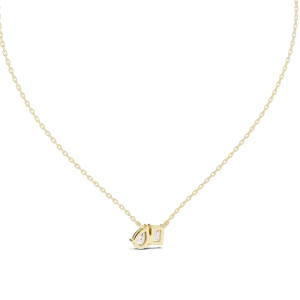 Symmetry Emerald and Pear Cut Dual Stone Solitaire Necklace - Image 4