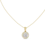 Luminary Round Brilliant Pavé Halo Solitaire Pendant