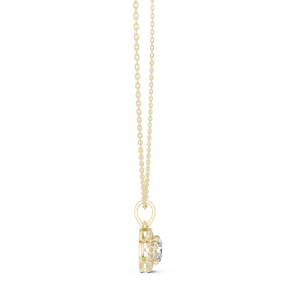 Luminary Round Brilliant Pavé Halo Solitaire Pendant - Image 3