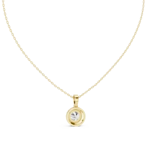 Luminary Round Brilliant Pavé Halo Solitaire Pendant - Image 4