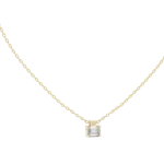 Symmetry Emerald and Round Geometric Solitaire Pendant