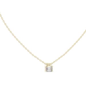 Symmetry Emerald and Round Geometric Solitaire Pendant