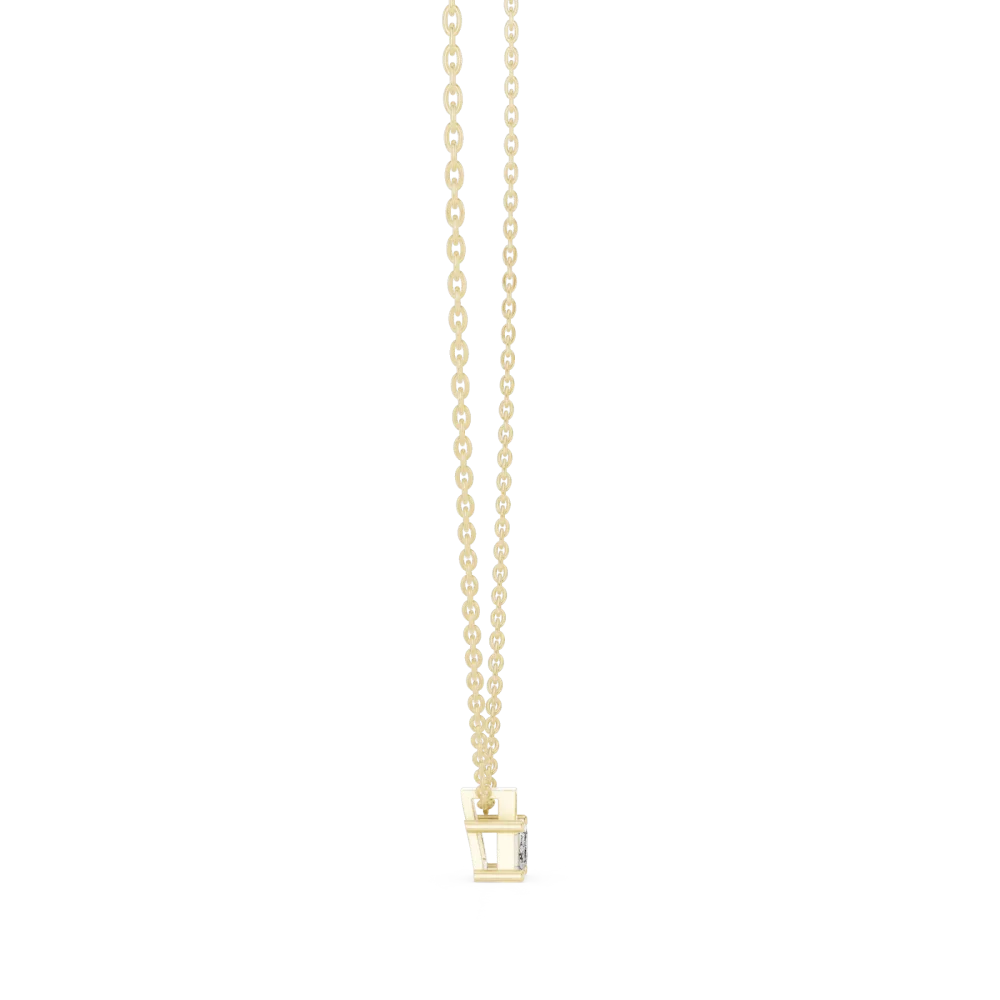 Symmetry Emerald and Round Geometric Solitaire Pendant - Image 3