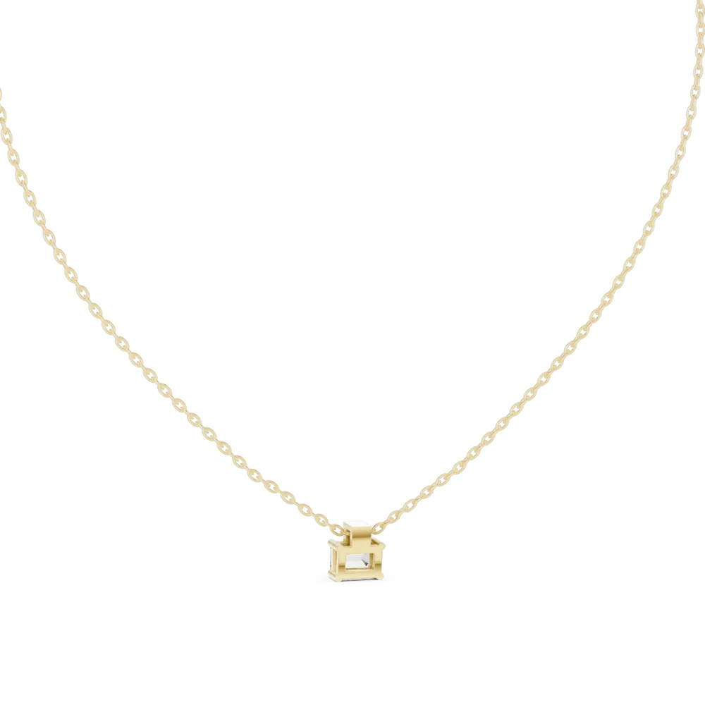 Symmetry Emerald and Round Geometric Solitaire Pendant - Image 4