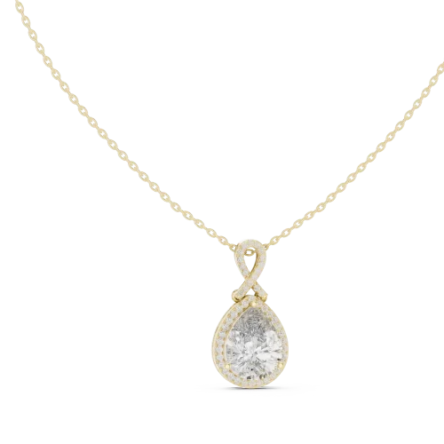 Ethereal Pear Infinite Twist Solitaire Pendant