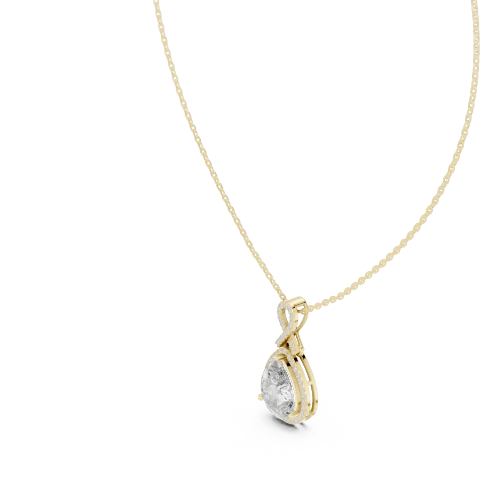 Ethereal Pear Infinite Twist Solitaire Pendant - Image 2