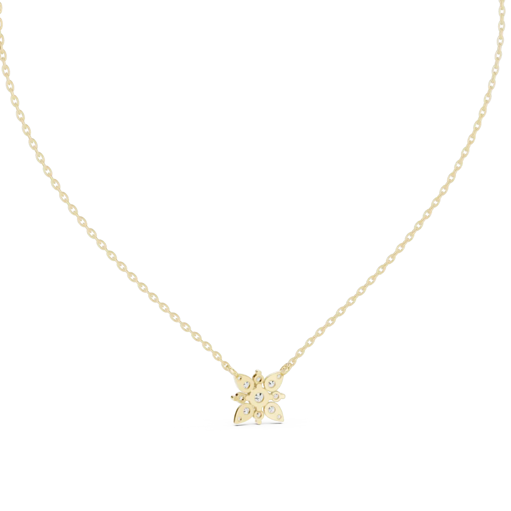Ethereal Luminary Round Brilliant Floral Cluster Pendant - Image 4
