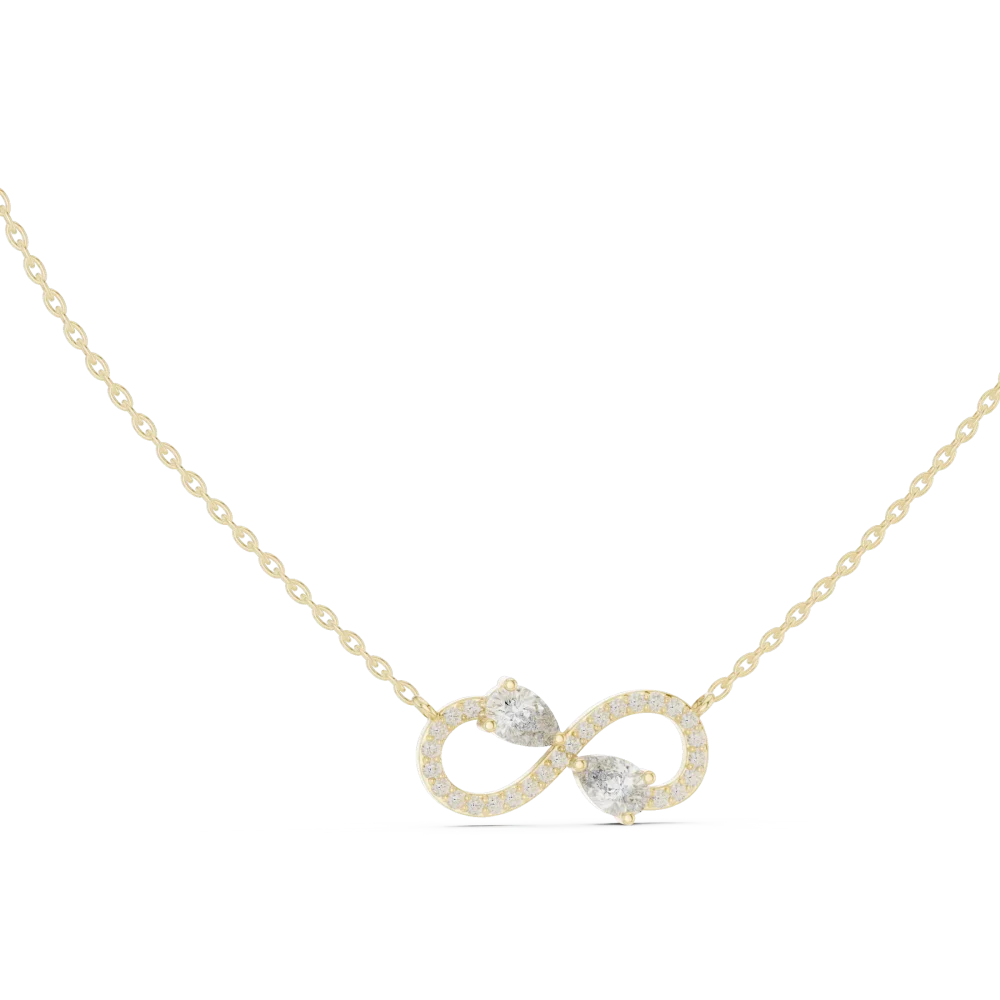Embrace timeless elegance with this infinity-inspired DIAMEUR diamond necklace. Expertly crafted for brilliant light performance. Shop the look now.