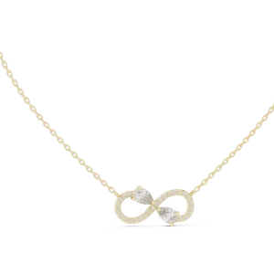 Infinite Radiance Pear and Round Pavé-Set Diamond Necklace