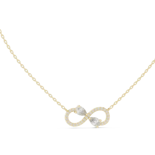 Infinite Radiance Pear and Round Pavé-Set Diamond Necklace