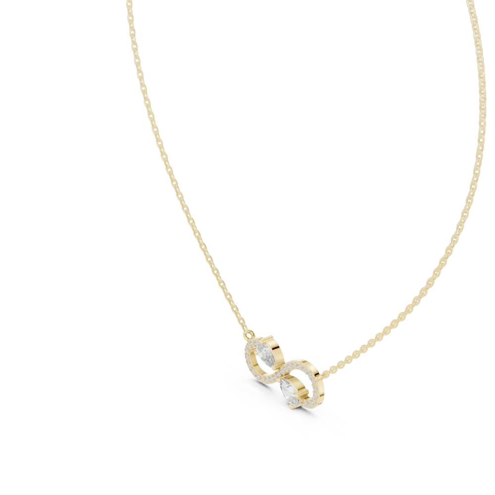 Infinite Radiance Pear and Round Pavé-Set Diamond Necklace - Image 2
