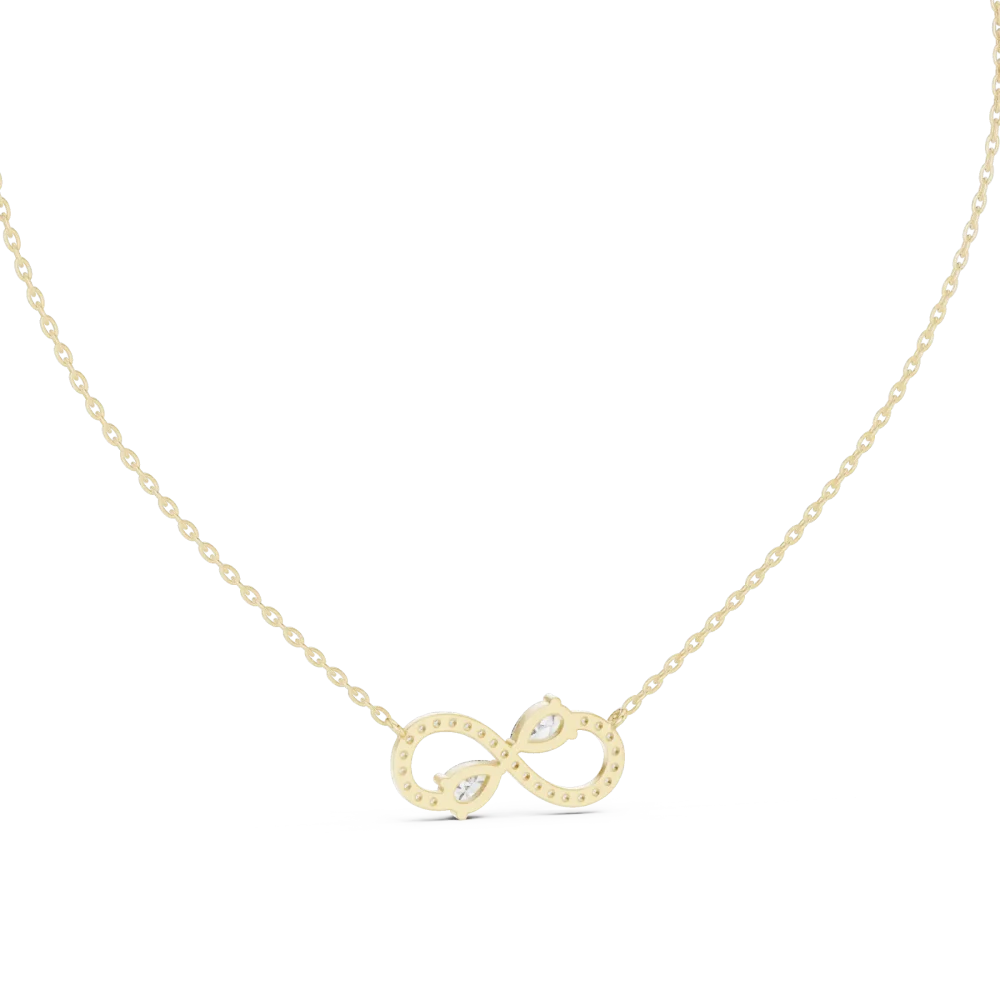 Infinite Radiance Pear and Round Pavé-Set Diamond Necklace - Image 4