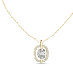 Ethereal Oval Luminary Halo Solitaire Pendant