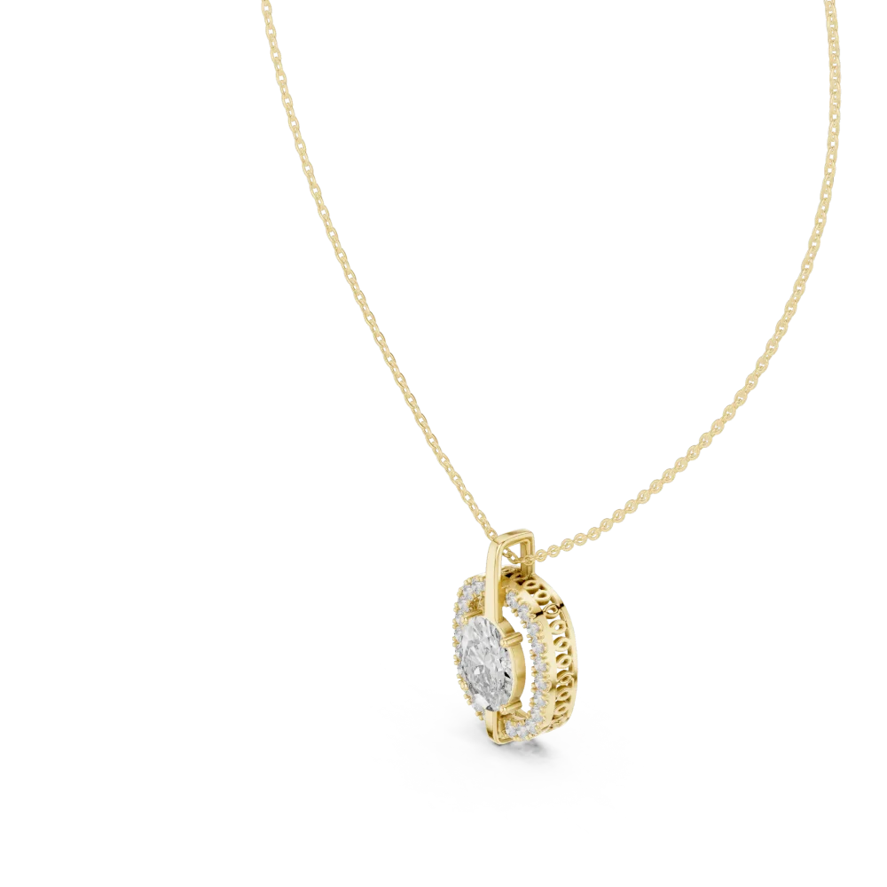 Ethereal Oval Luminary Halo Solitaire Pendant - Image 2