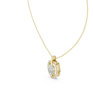 Ethereal Oval Luminary Halo Solitaire Pendant - Image 2