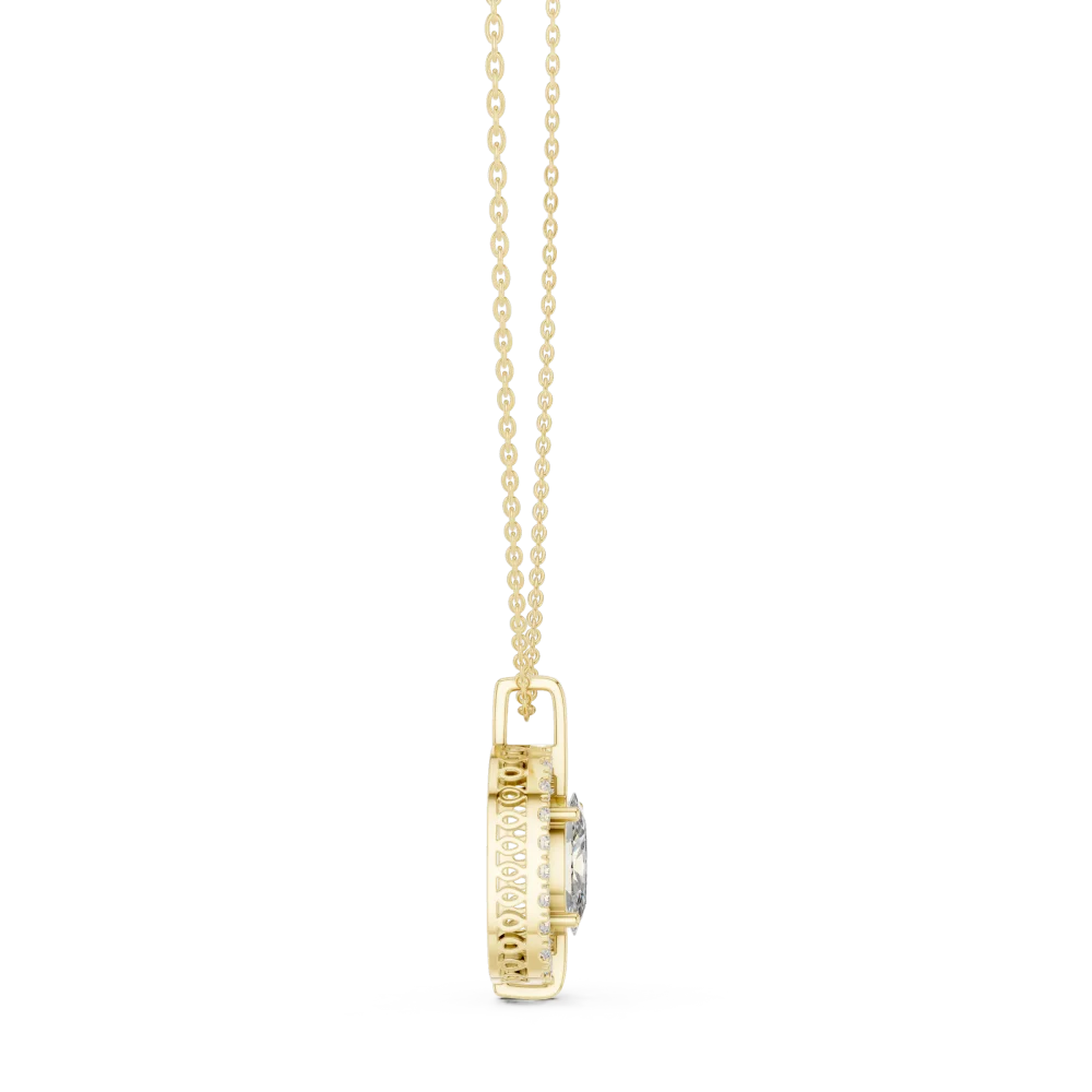 Ethereal Oval Luminary Halo Solitaire Pendant - Image 3