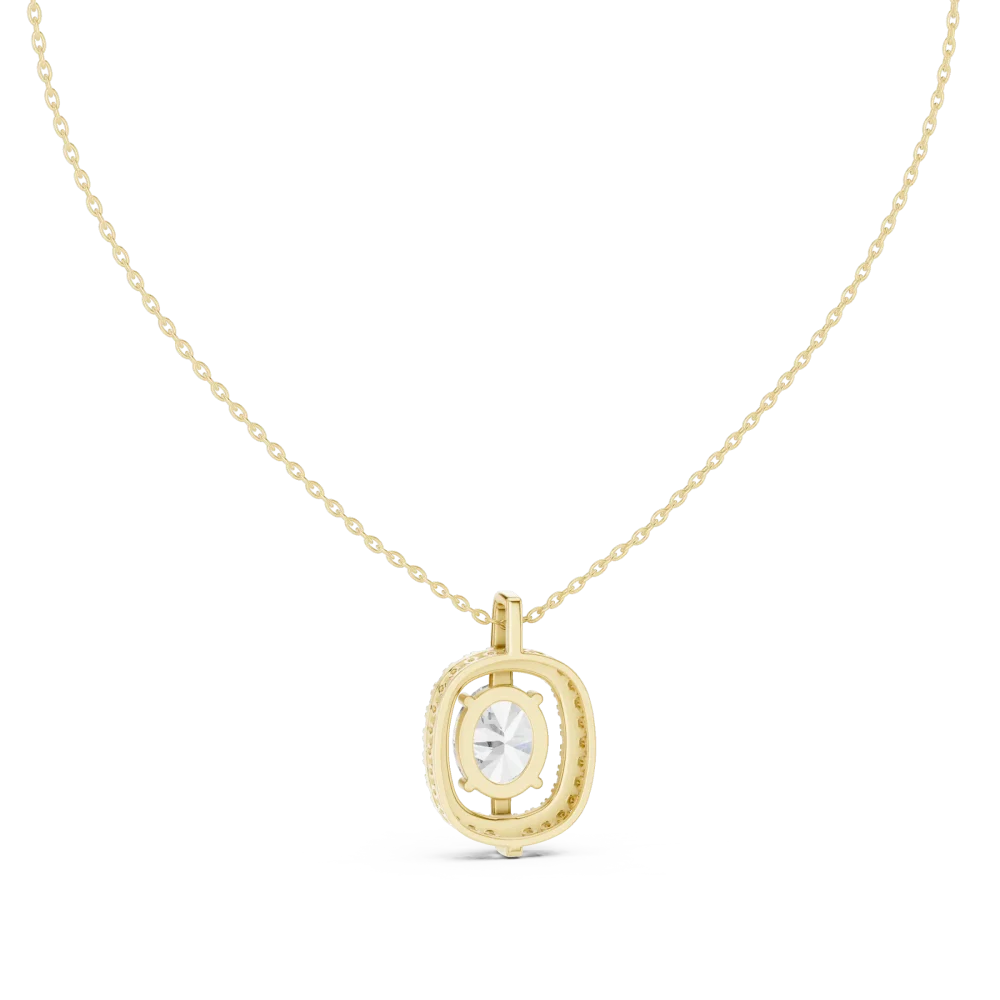 Ethereal Oval Luminary Halo Solitaire Pendant - Image 4