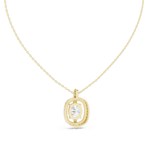 Ethereal Oval Luminary Halo Solitaire Pendant - Image 4