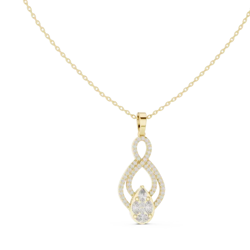Infinite Silhouette Pear and Marquise Pavé-Set Pendant