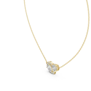 Luminary Pear and Round Dual-Stone Pavé Halo Pendant - Image 2