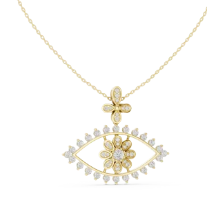 Ethereal Luminary Round Brilliant Pavé-Set Eye Pendant