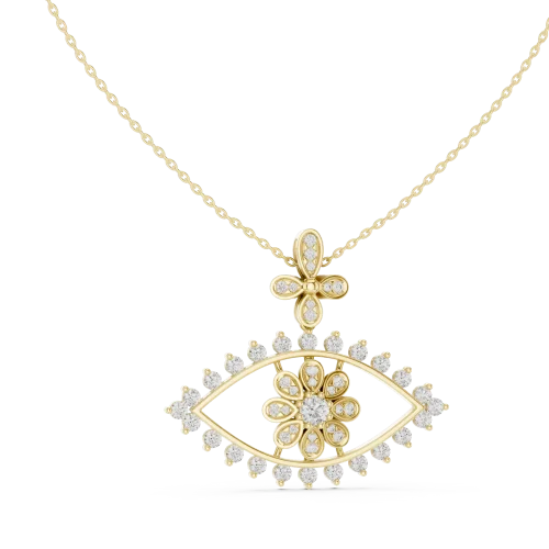 Ethereal Luminary Round Brilliant Pavé-Set Eye Pendant
