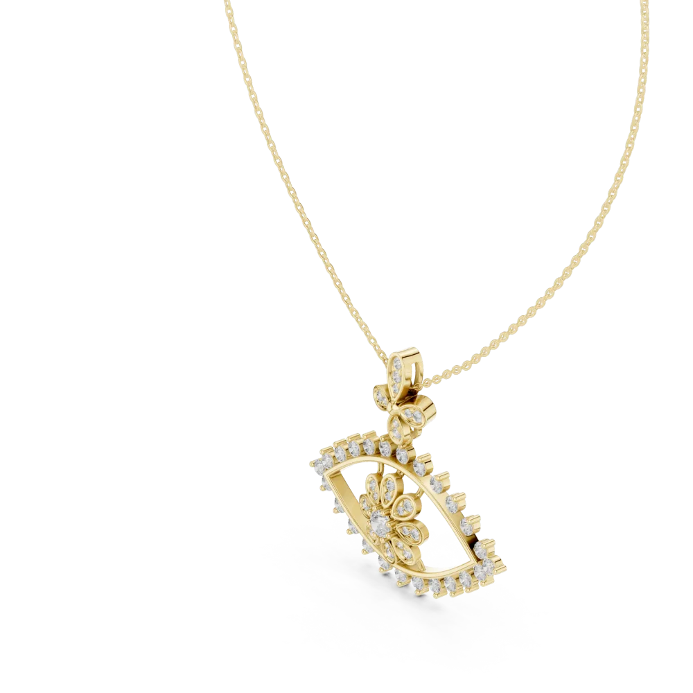 Ethereal Luminary Round Brilliant Pavé-Set Eye Pendant - Image 2