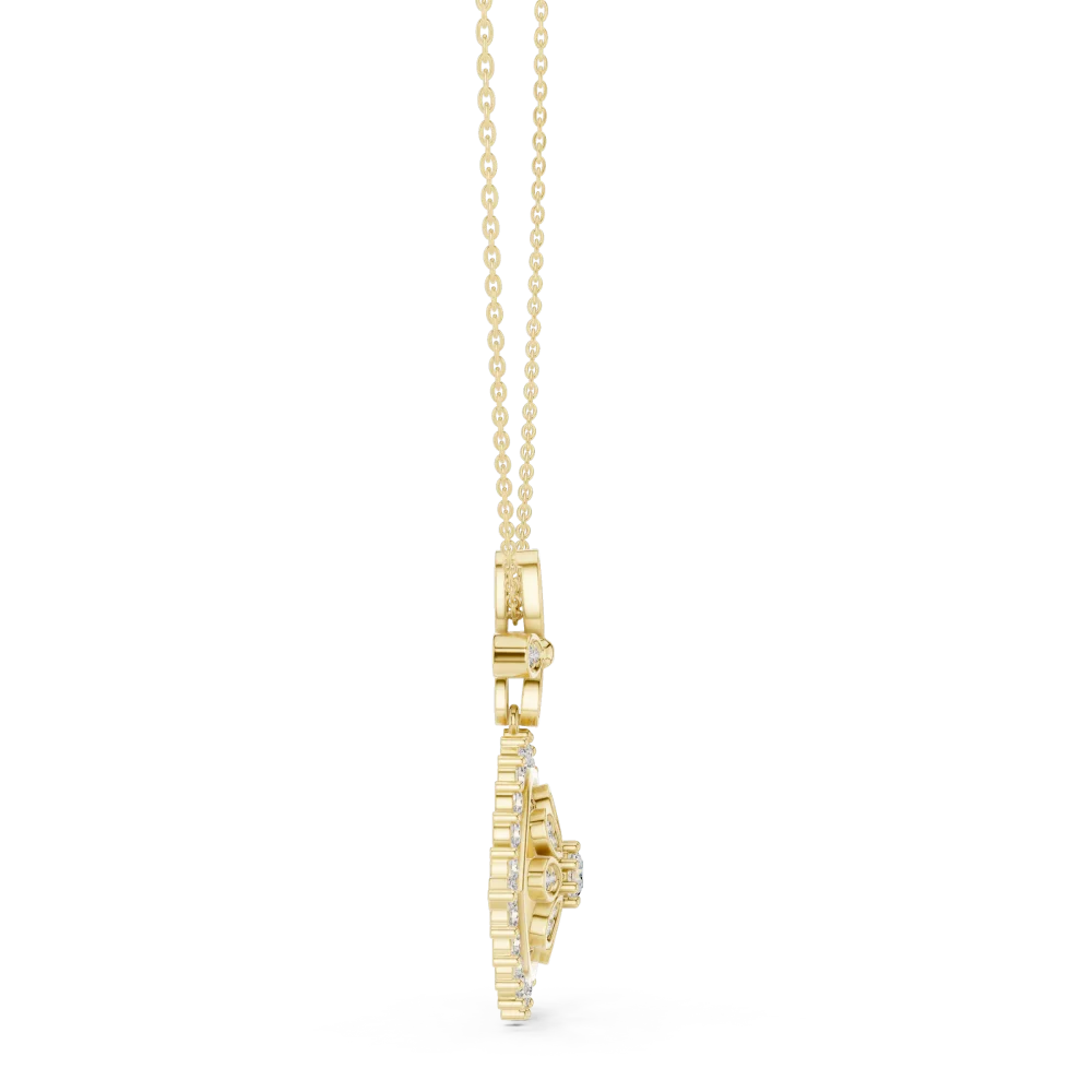 Ethereal Luminary Round Brilliant Pavé-Set Eye Pendant - Image 3