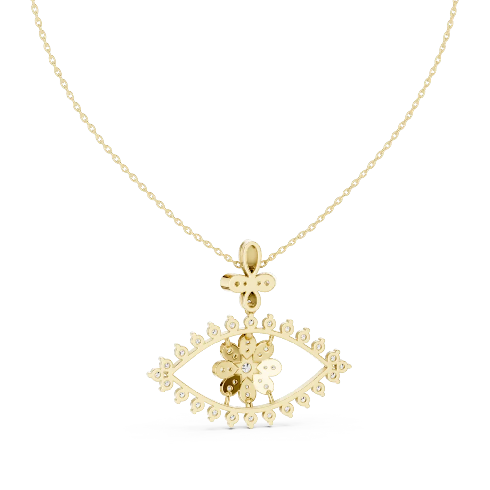 Ethereal Luminary Round Brilliant Pavé-Set Eye Pendant - Image 4