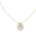Ethereal Pear Solitaire Halo Diamond Pendant