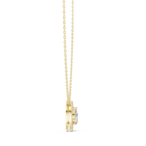 Ethereal Pear Solitaire Halo Diamond Pendant - Image 3