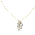 Architectural Emerald Cut Geometric Cluster Statement Pendant