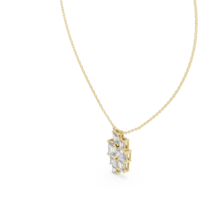 Architectural Emerald Cut Geometric Cluster Statement Pendant - Image 2