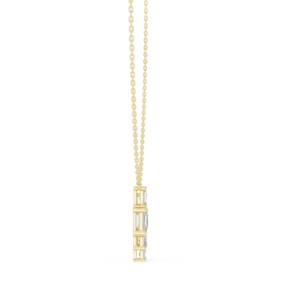 Architectural Emerald Cut Geometric Cluster Statement Pendant - Image 3