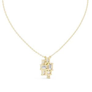 Architectural Emerald Cut Geometric Cluster Statement Pendant - Image 4