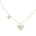 Architectural Princess Cut Geometric Cluster Statement Necklace